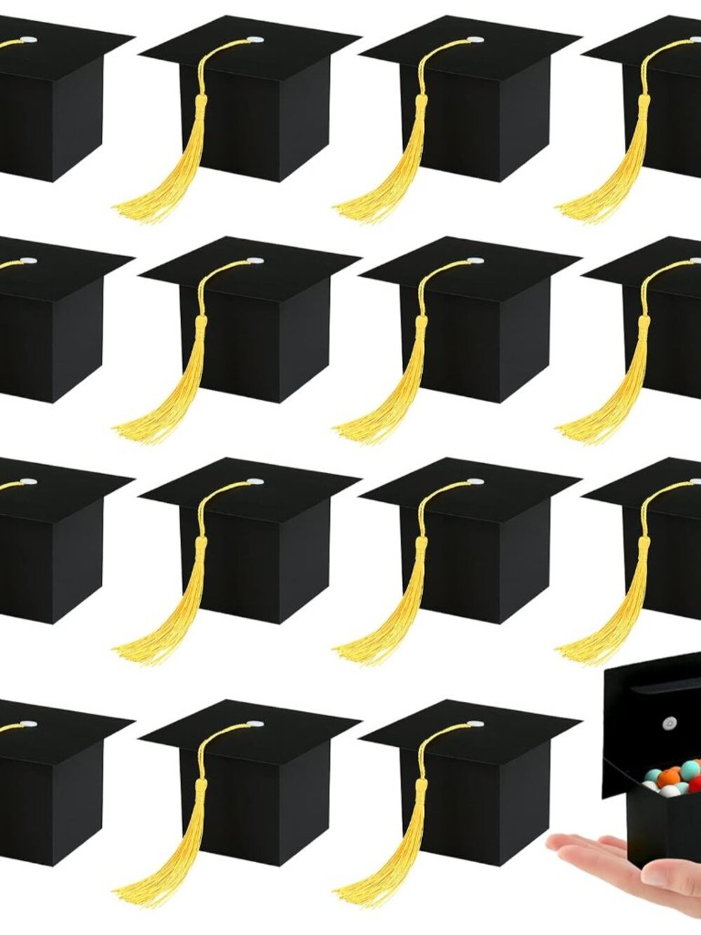 Graduation Party Favors 2026, 24 Pack Favor Boxes Grad Cap Box for Candy Goody C